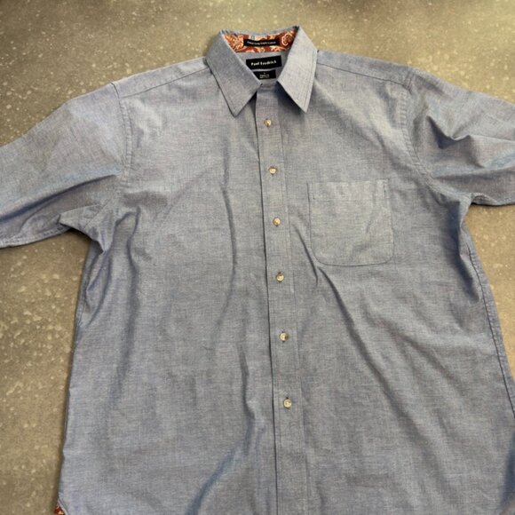 Paul Fredrick Classic Fit Chambray Button-Front Shirt – Size Large - Picture 3 of 11